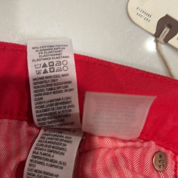 NWT Lucky Brand High Rise‎ Shortie Jean Short Distressed  Red SZ 14 - Picture 5 of 7